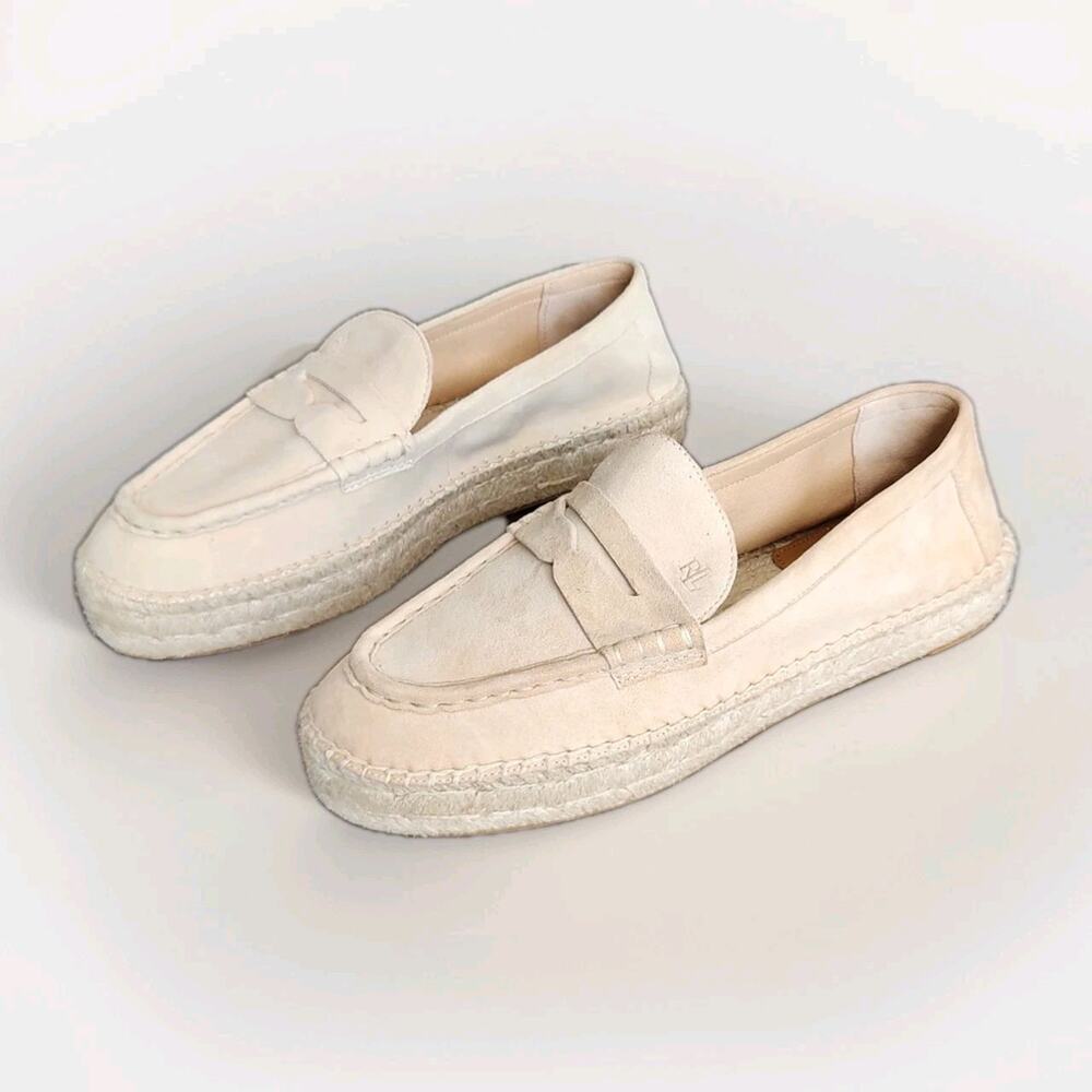 Nwot Lauren Ralph Lauren Women's Luize Suede Loafer Espadrille Size 9